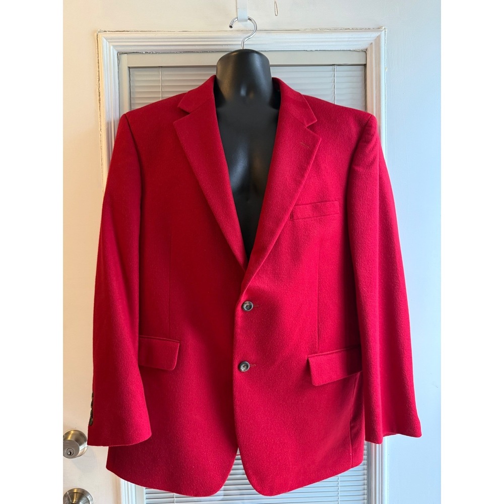 Jos. A. Bank Sport Coat Mens 44R Red Excellent 100% Cashmere Two Button Blazer